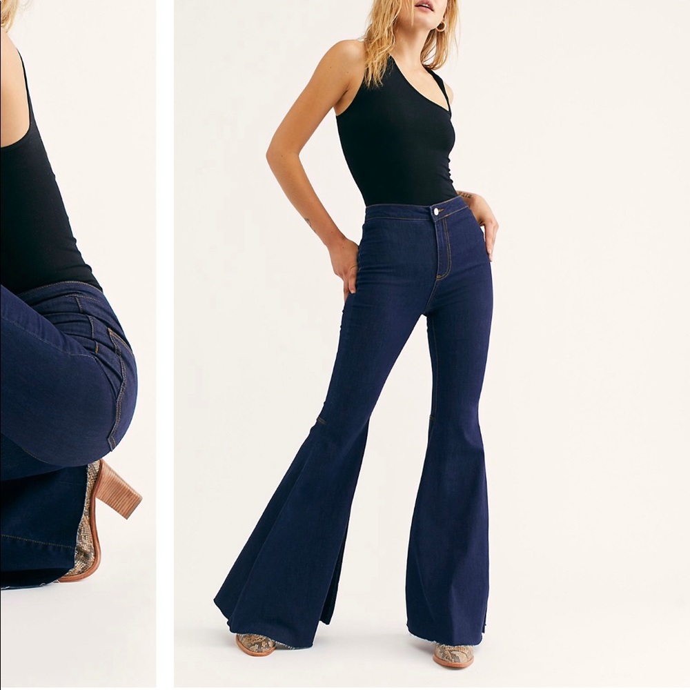Free People Just Float On High Waist Flare Jeans
